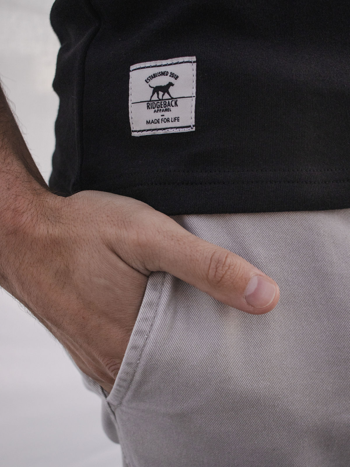 The woven Ridgeback label: Established 2018, Made for Life.